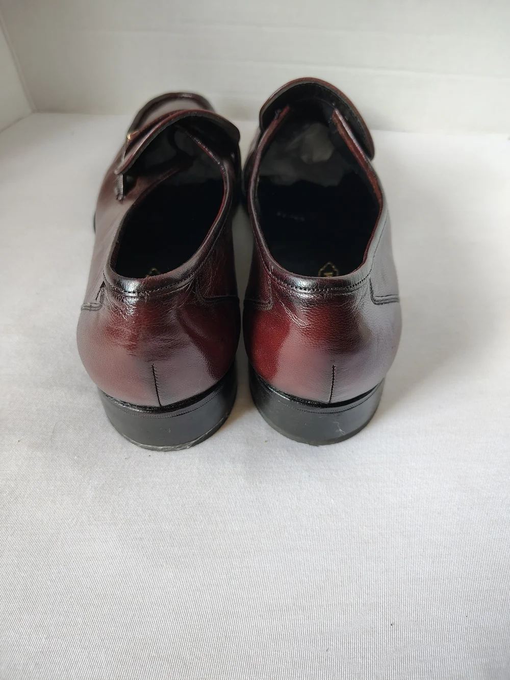 Florsheim Burgundy Leather Penny Loafers with Brass Accent Size 10 D